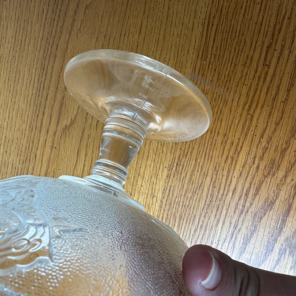 Campbell Jones & Co Rose in the Snow Antique 1880s Embossed Glass Compote Dish - Picture 8 of 9